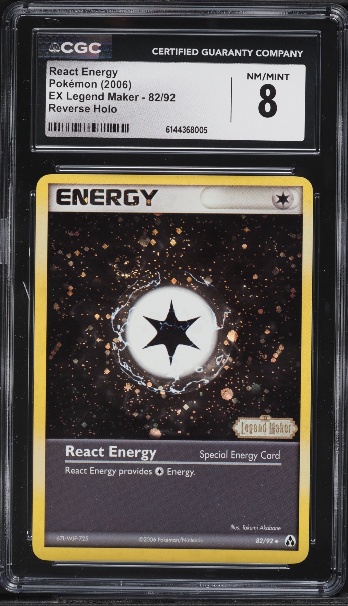 2006 Pokemon EX Legend Maker Reverse Holo React Energy #82 CGC 8 NM-MT