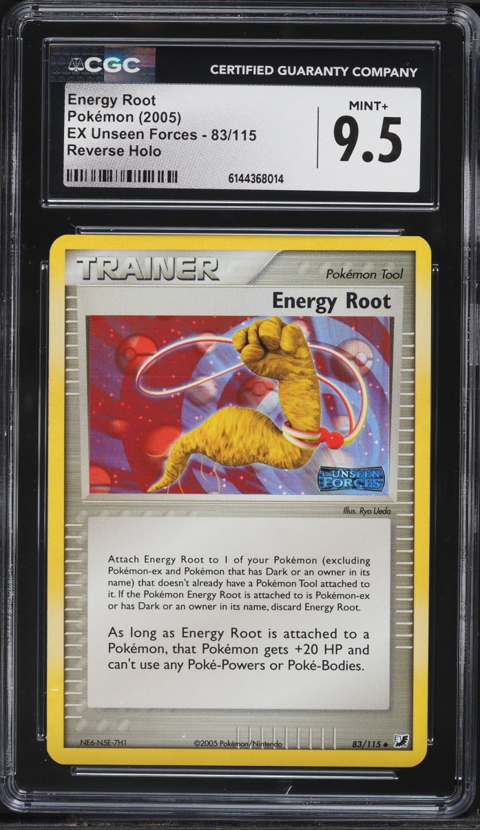 2005 Pokemon EX Unseen Forces Reverse Holo Energy Root #83 CGC 9.5 MINT+