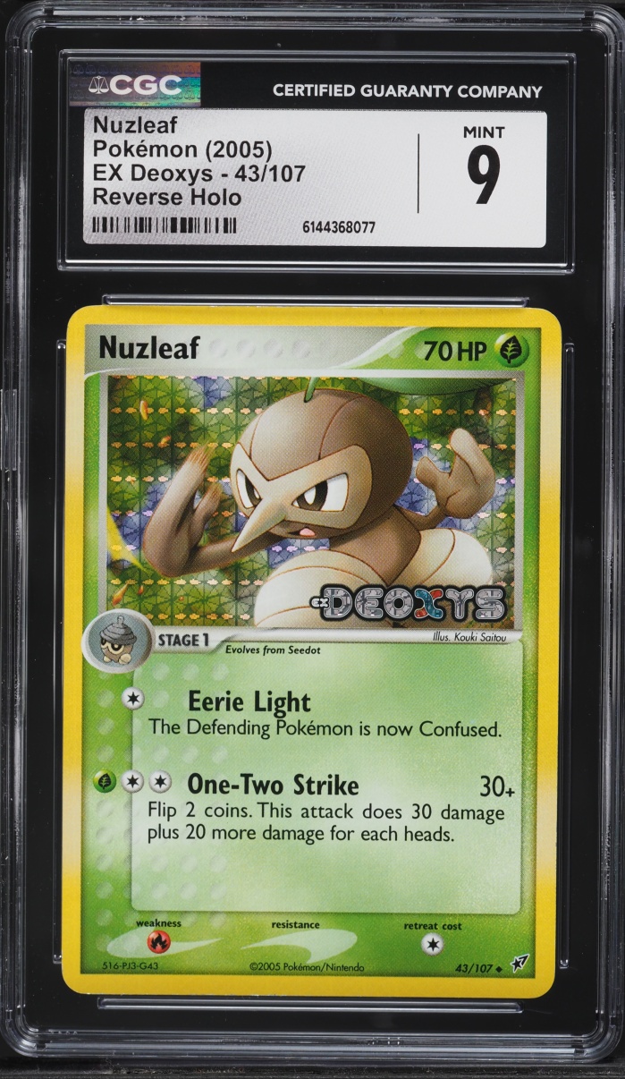 2005 Pokemon EX Deoxys Reverse Holo Nuzleaf #43 CGC 9 MINT