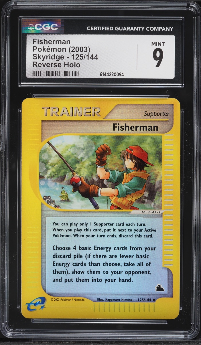 2003 Pokemon Skyridge Reverse Holo Fisherman #125 CGC 9 MINT