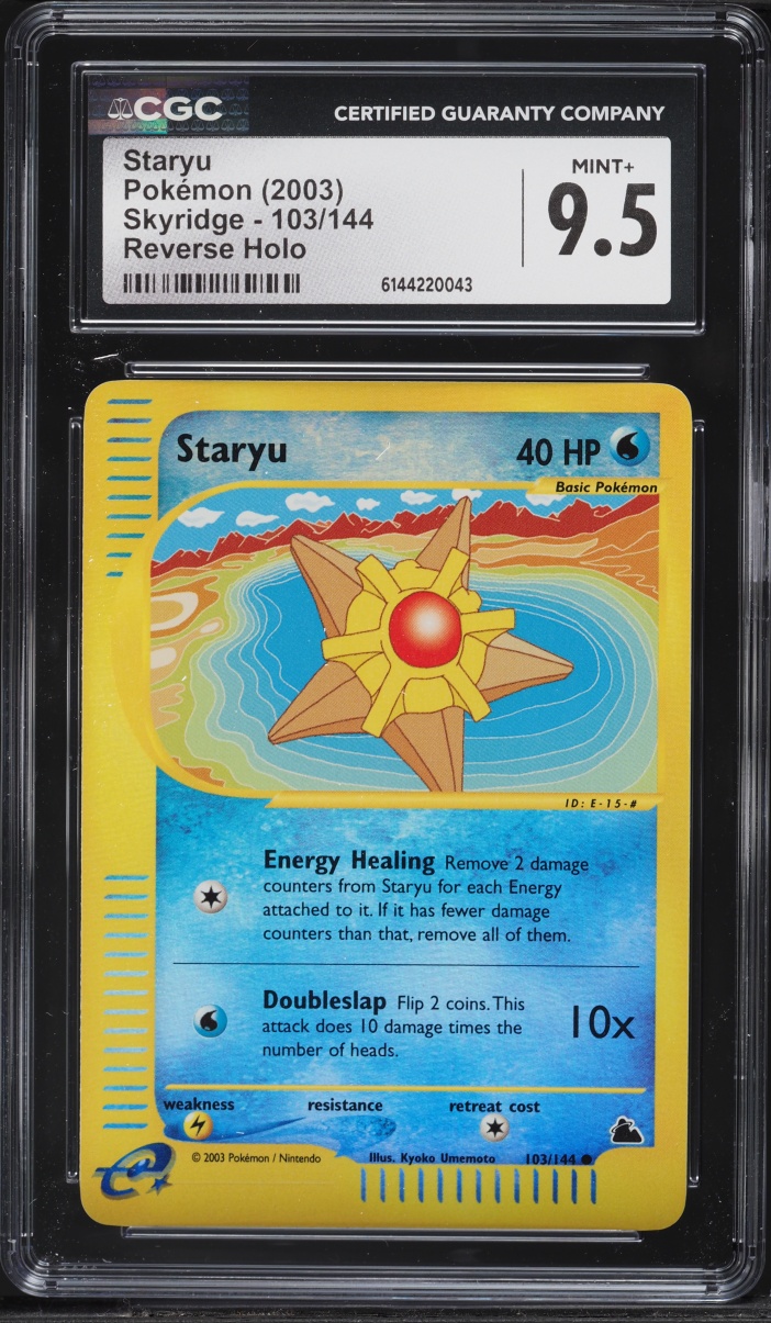 2003 Pokemon Skyridge Reverse Holo Staryu #103 CGC 9.5 MINT+