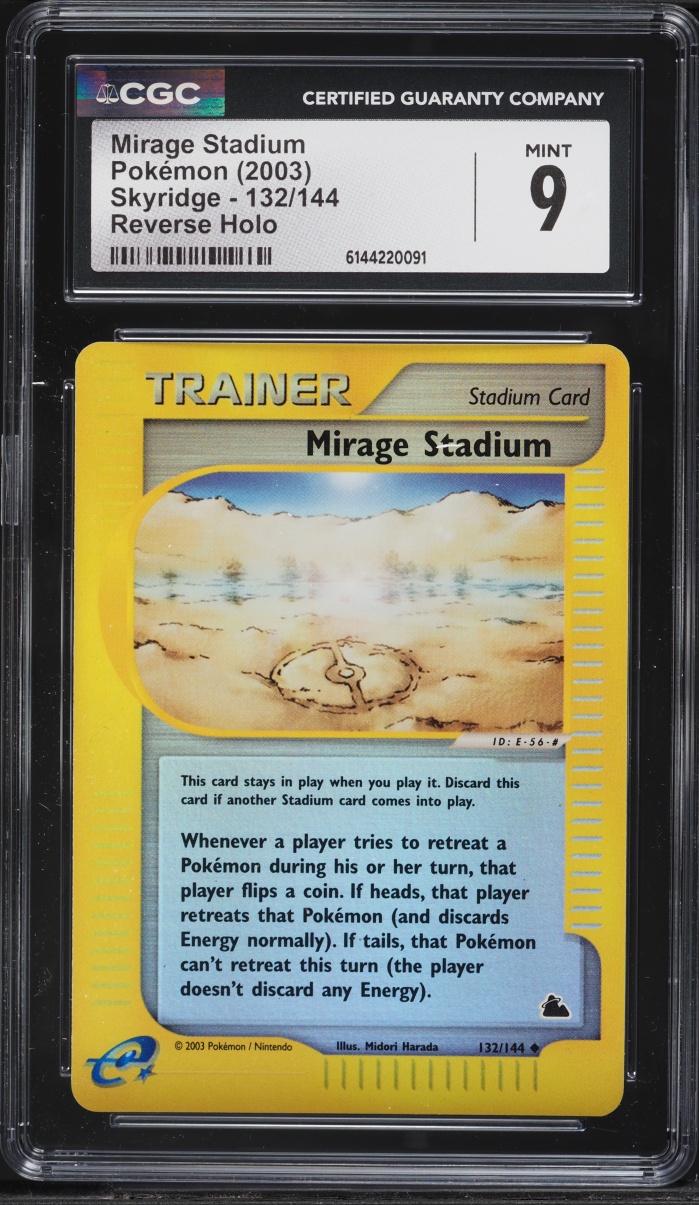 2003 Pokemon Skyridge Reverse Holo Mirage Stadium #132 CGC 9 MINT