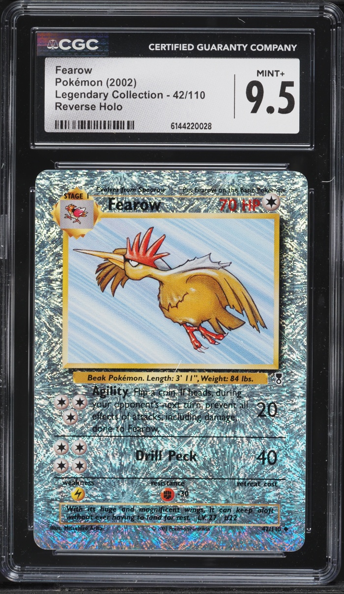 2002 Pokemon Legendary Collection Reverse Holo Fearow #42 CGC 9.5 MINT+