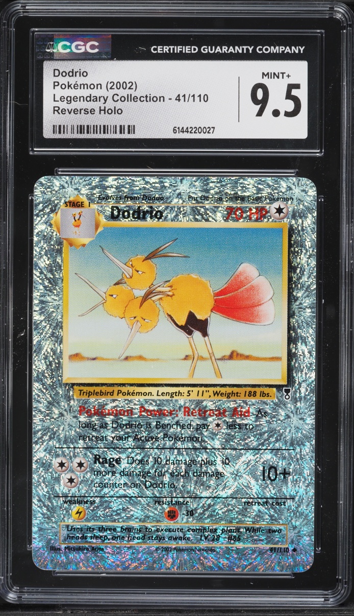 2002 Pokemon Legendary Collection Reverse Holo Dodrio #41 CGC 9.5 MINT+
