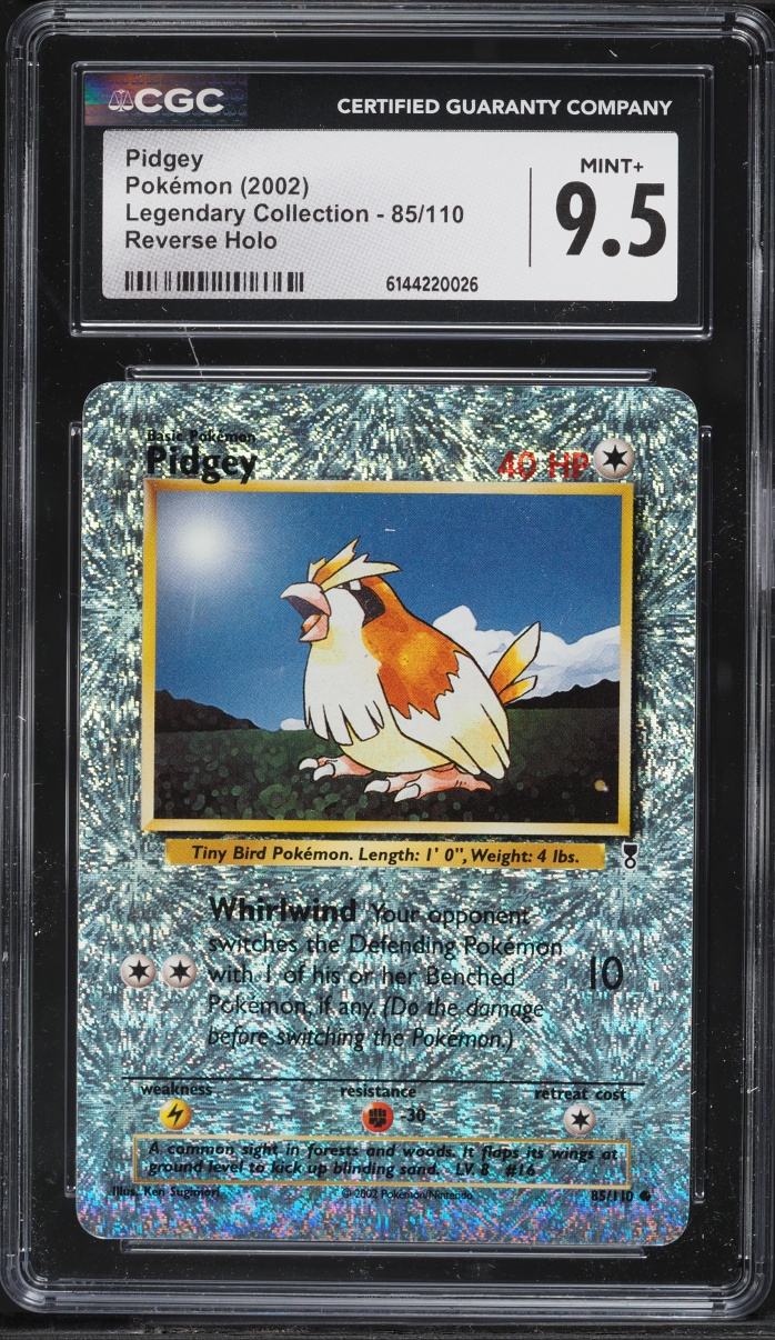 2002 Pokemon Legendary Collection Reverse Holo Pidgey #85 CGC 9.5 MINT+