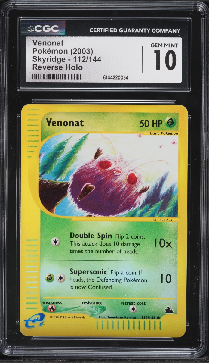 2003 Pokemon Skyridge Reverse Holo Venonat #112 CGC 10 GEM MINT