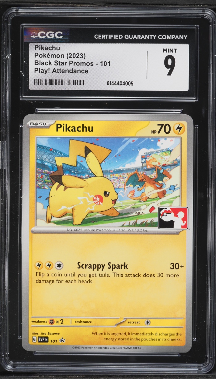 2023 Pokemon Scarlet & Violet Promo Play! Attendance Pikachu #101 CGC 9 MINT