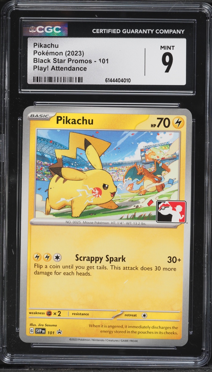 2023 Pokemon Scarlet & Violet Promo Play! Attendance Pikachu #101 CGC 9 MINT