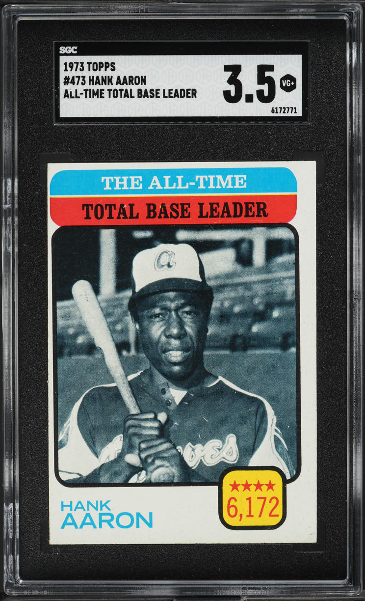 1973 Topps Hank Aaron ALL-TIME TOTAL BASE LEADERS #473 SGC 3.5 VG+