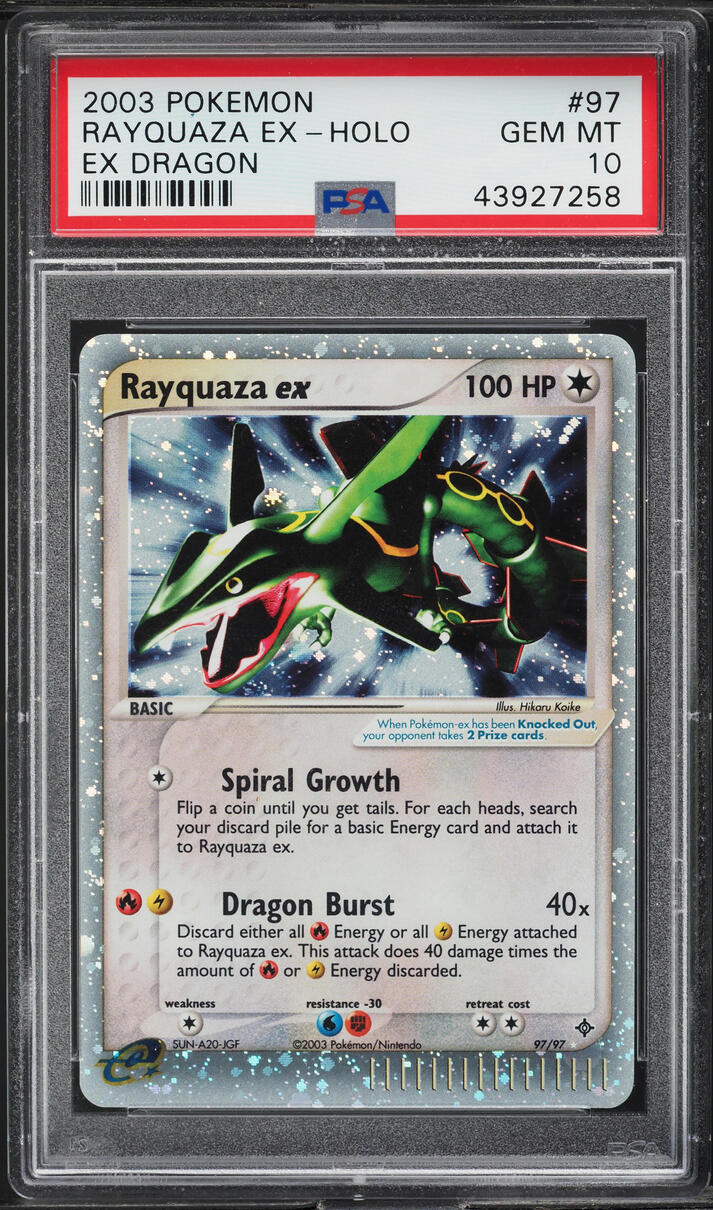 2003 Pokemon EX Dragon Holo Rayquaza ex #97 PSA 10 GEM MINT