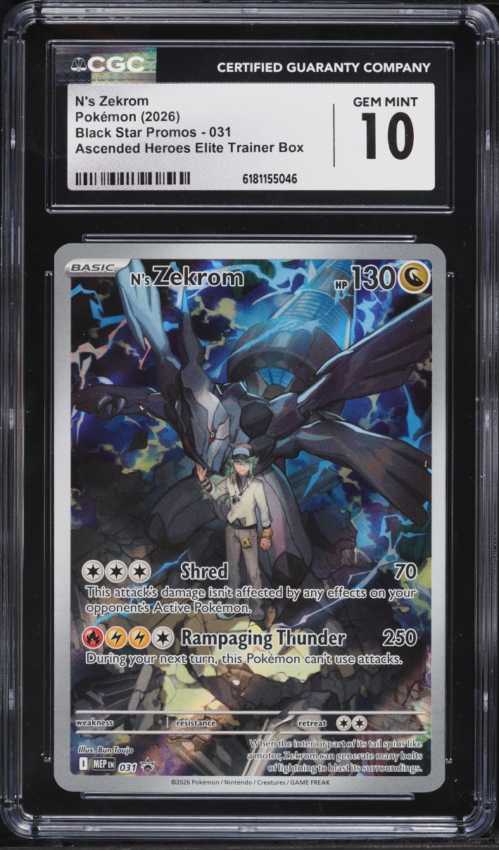 2026 Pokemon Mega Evolution Promo Ascended Heroes ETB Full Art N's Zekrom #31 CGC 10 GEM MINT