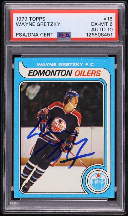 1979 Topps Hockey Wayne Gretzky ROOKIE AUTO DNA 10 #18 PSA 6 EXMT - Photo 1