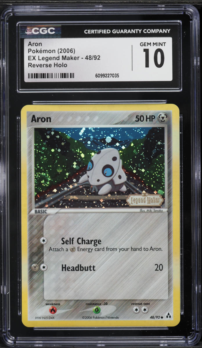 2006 Pokemon Ex Legend Maker Reverse Holo Aron #48 CGC 10 GEM MINT