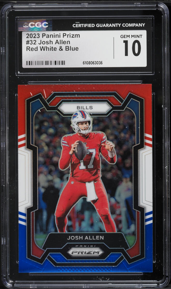 2023 Panini Prizm Red White & Blue Josh Allen #32 CGC 10 GEM MINT