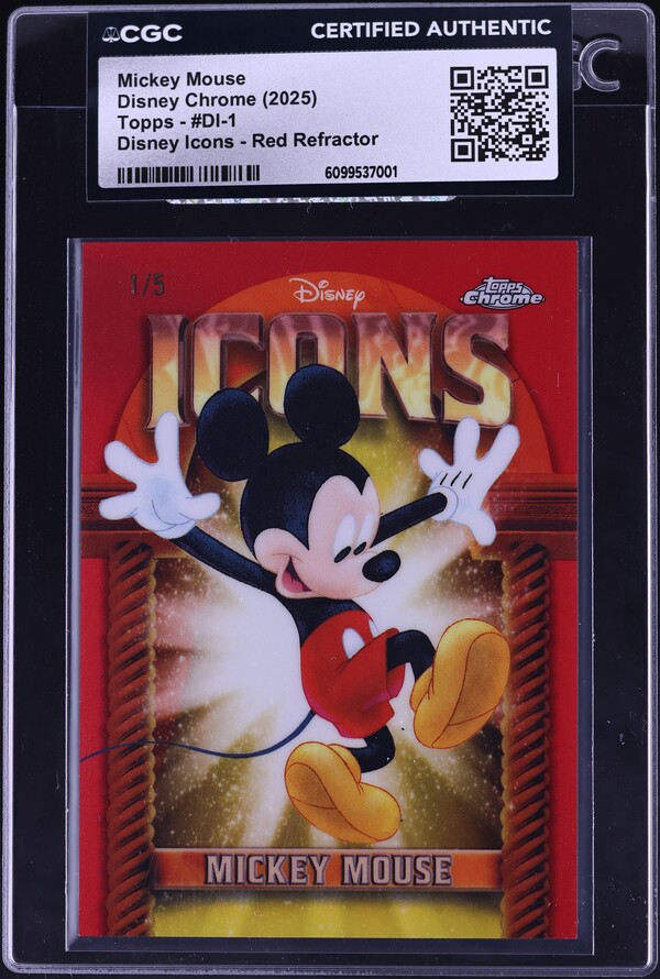 2025 Topps Chrome Disney Icons Mickey Mouse #DI-1 CGC 5.5 EX+ on