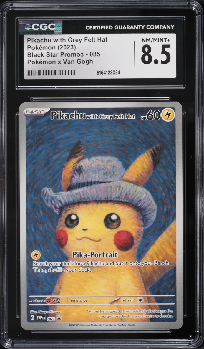 2023 Pokemon SV Promo Van Gogh Full Art Pikachu With Grey Felt Hat #85 CGC 8.5 NM-MT+