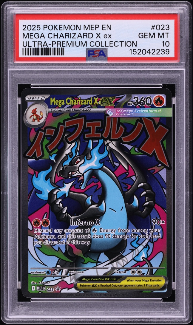 2025 Pokemon Mega Evolution Promo Ultra Premium Full Art Mega Charizard X ex #23 PSA 10 GEM
