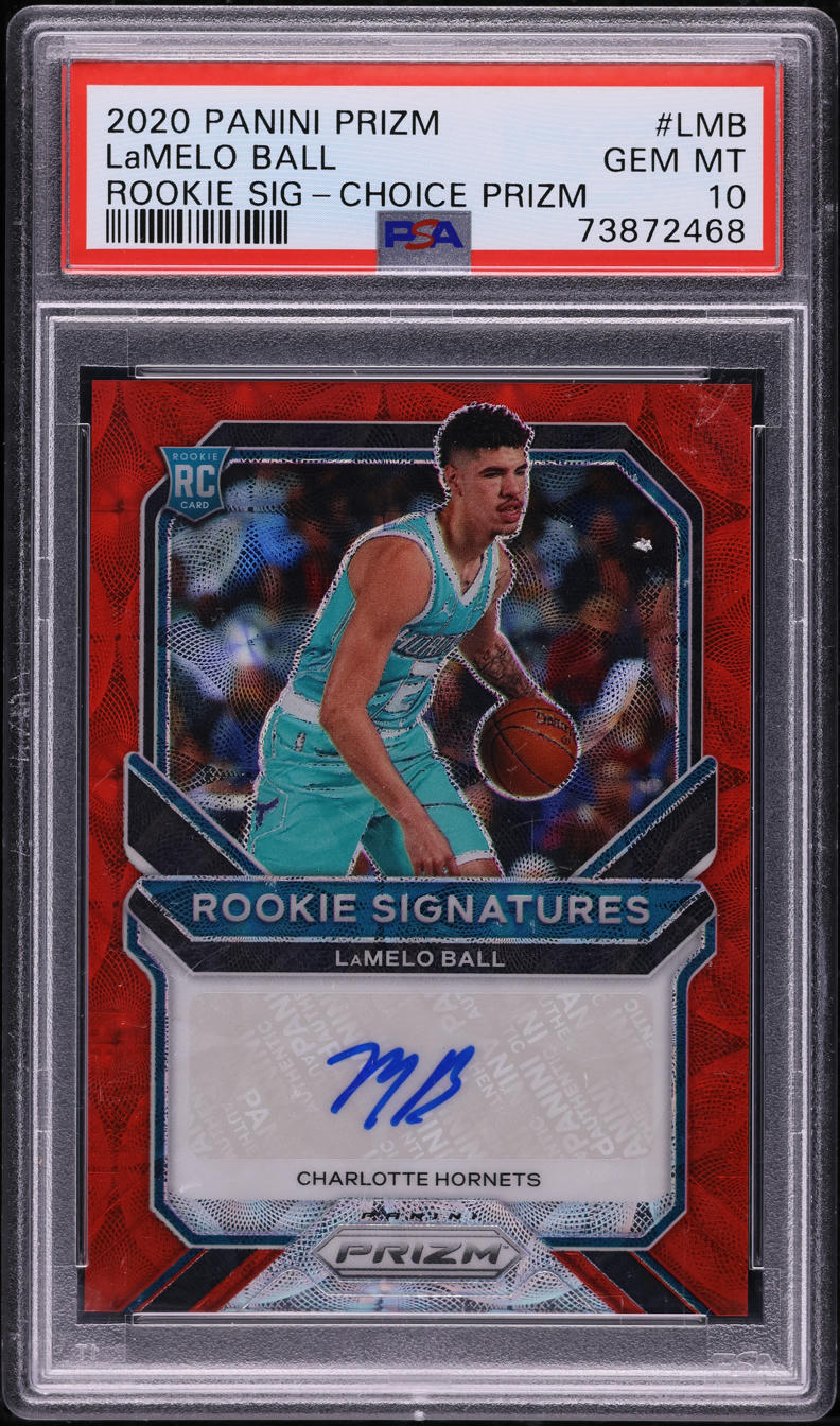 2020 Panini Prizm Choice LaMelo Ball ROOKIE AUTO #LMB PSA 10 GEM MINT