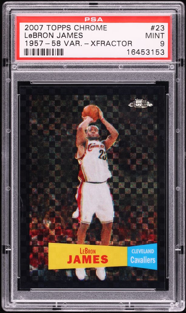 2007 Topps Chrome '57 Xfractor LeBron James /50 #23 PSA 9