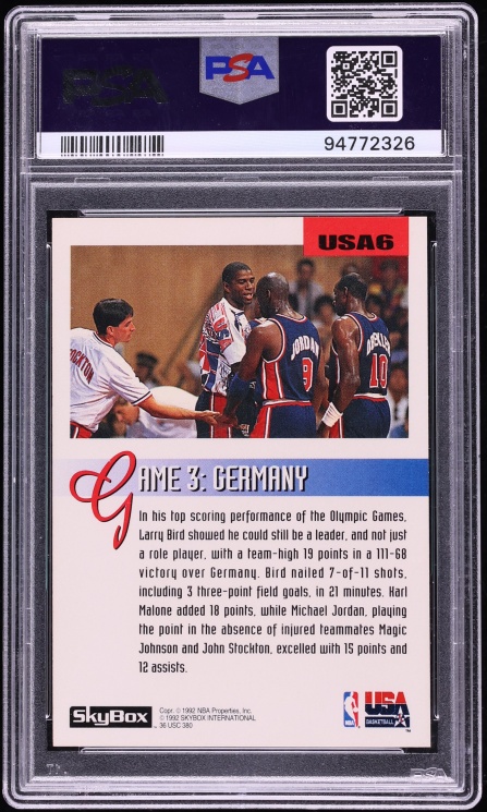 1992 Skybox Olympic Team Larry Bird #USA6 PSA 9 MINT