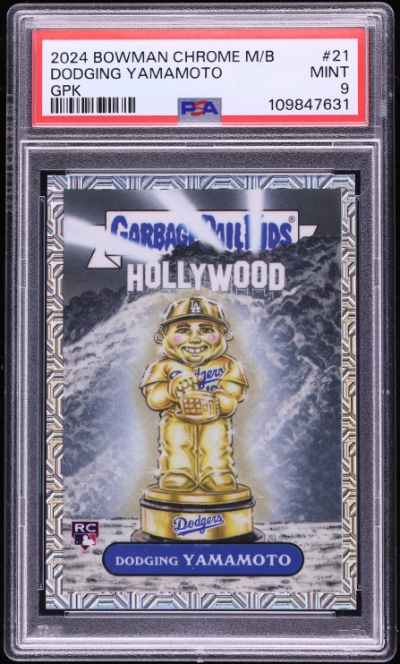2024 Bowman Chrome Mega Box Bowman GPK Dodging Yamamoto ROOKIE #21 PSA 9 MINT
