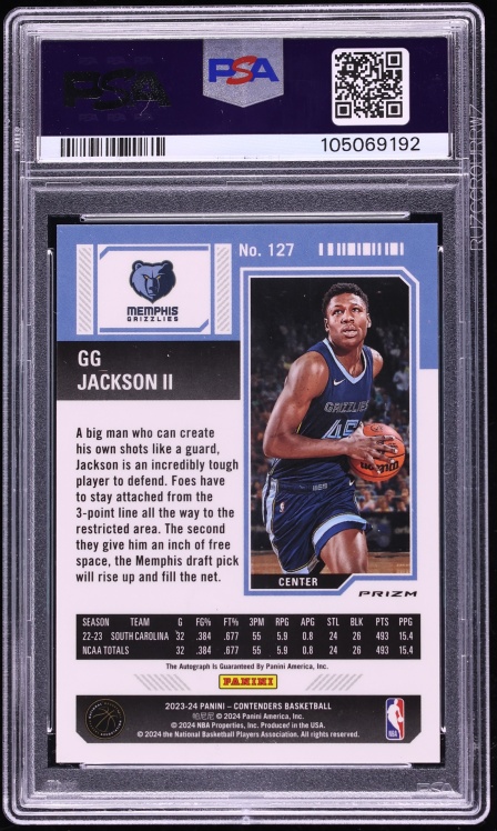 2023 Panini Contenders Premium Edition GG Jackson II ROOKIE AUTO #127 PSA 9 MINT