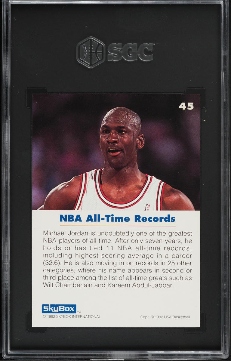 1992 Skybox USA Basketball Michael Jordan #45 SGC 8 NM-MT