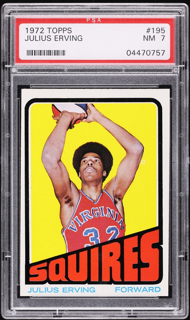 1972 Topps Basketball Julius Erving ROOKIE #195 PSA 7 NRMT - Photo 1