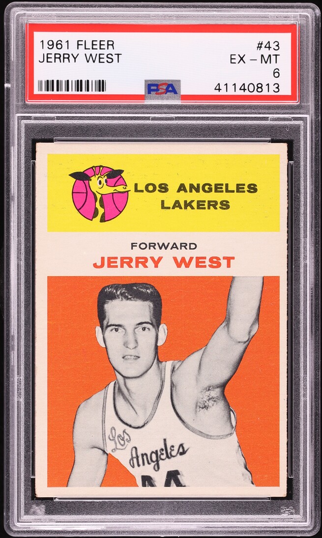 1961 Fleer Basketball Jerry West ROOKIE #43 PSA 6 EXMT - Photo 1