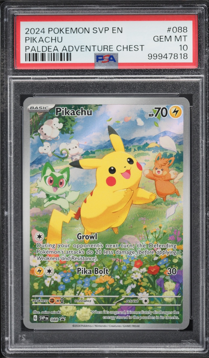 2024 Pokemon SV Black Star Promo Paldea Adventure Chest Pikachu #88 PSA 10 GEM MINT