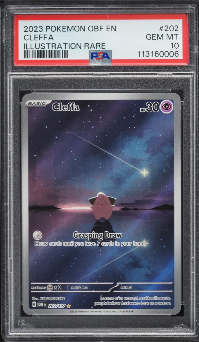 2024 Pokemon Scarlet & Violet Obsidian Flames IR Cleffa #202 PSA 10 GEM MINT
