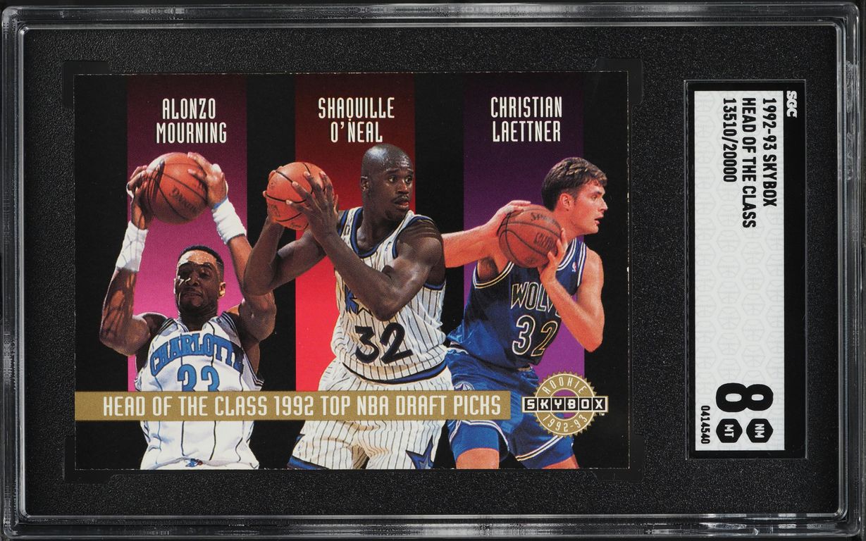 1992 Skybox Head Of The Class Shaquille O'Neal ROOKIE /20000 SGC 8 NM-MT