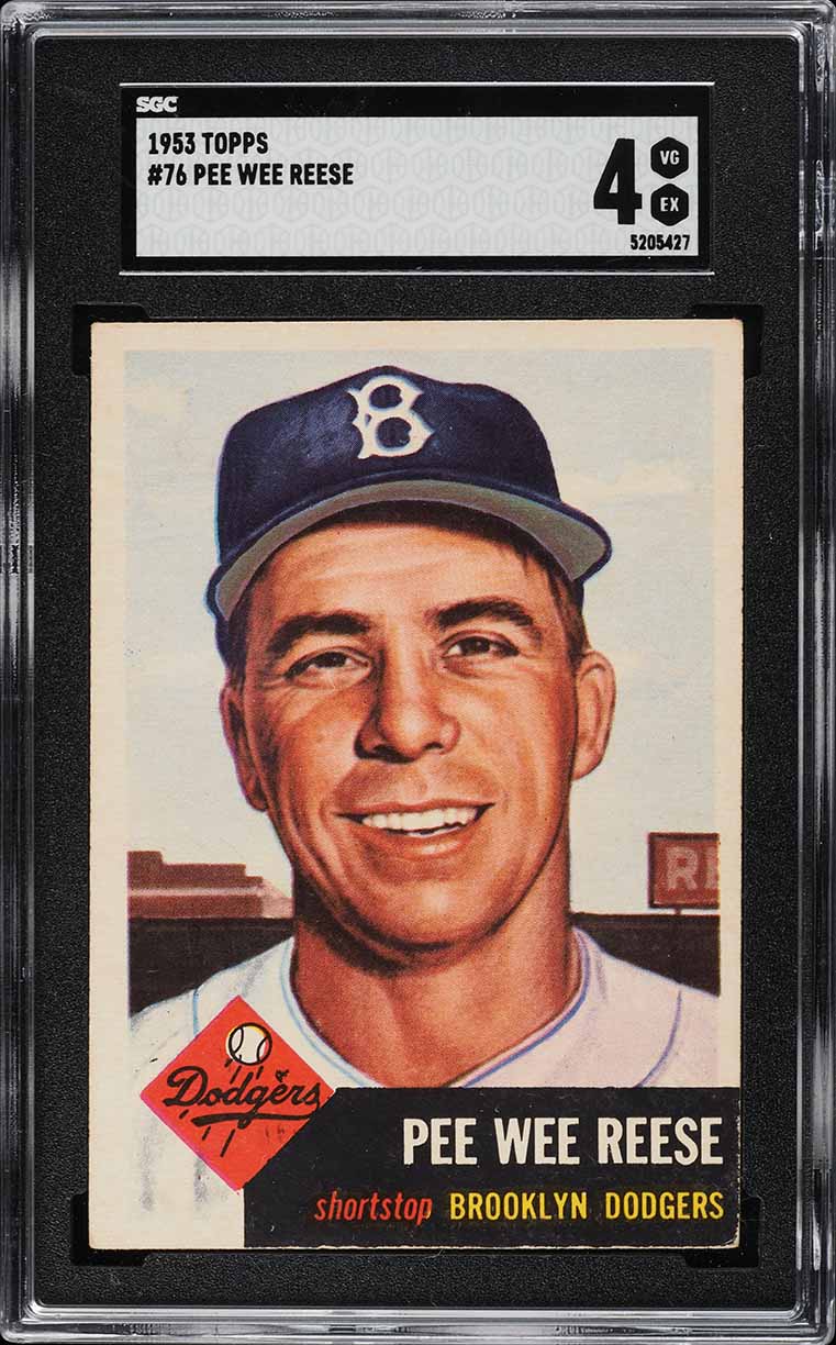 1953 Topps Pee Wee Reese SHORT PRINT #76 SGC 4 VGEX