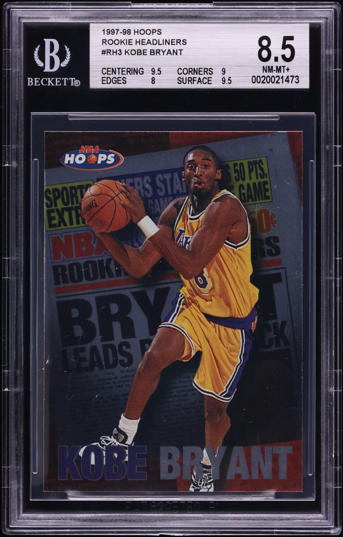 1997 Hoops Rookie Headliners Kobe Bryant #RH3 BGS 8.5 NM-MT+