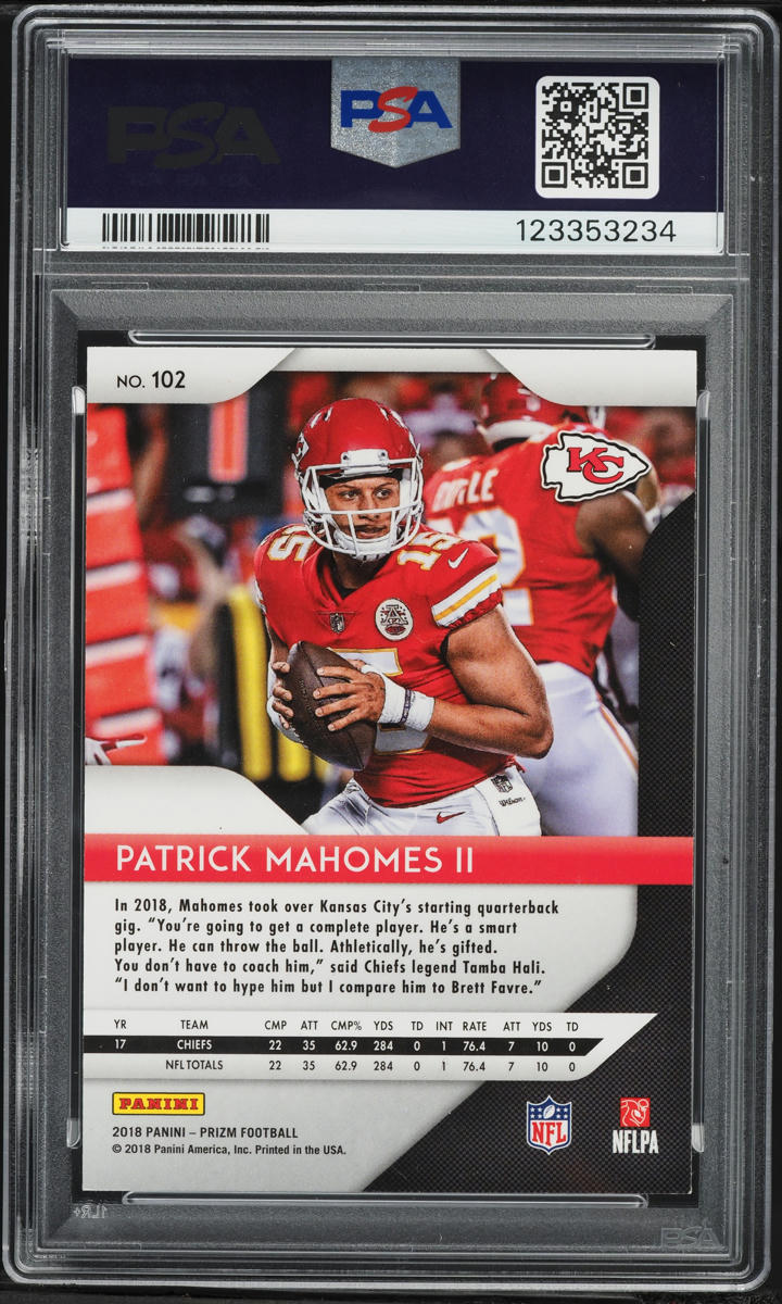 2018 Panini Prizm Patrick Mahomes II #102 PSA 8 NM-MT