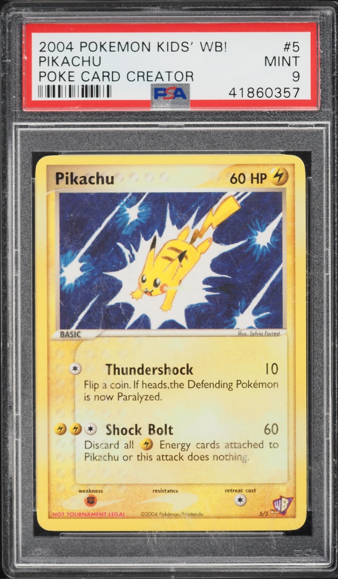 2004 Pokemon Kids' WB! Poke Card Creator Pikachu #5 PSA 9 MINT