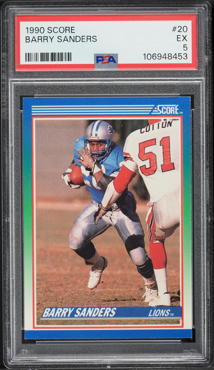 1990 Score Football Barry Sanders #20 PSA 5 EX