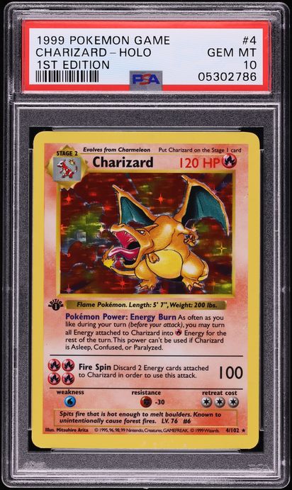 1999 Pokemon Base Set Shadowless 1st Edition Holo Charizard #4 PSA 10 GEM MINT