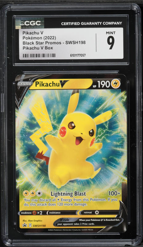 2022 Pokemon SWSH Black Star Promo V Box Full Art Pikachu V #198