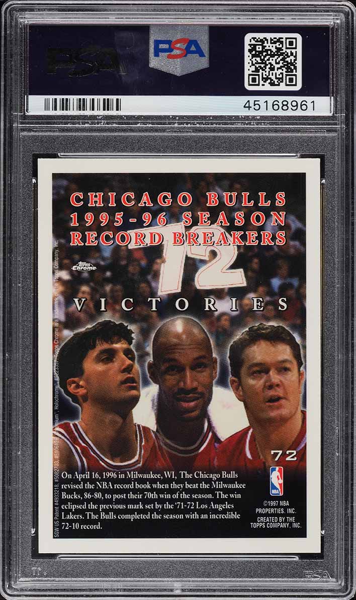 その他 96-97 Topps Chrome #72 Bulls 72Wins Chicago Bulls 1996 Topps Chrome #72 Refractor (72 Wins