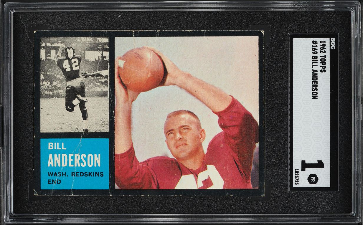 1962 Topps Football Bill Anderson #169 SGC 1 PR
