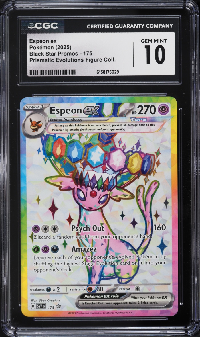 2025 Pokemon SV Promo Prismatic Evolutions Figure Collection Full Art Espeon ex #175 CGC 10 GEM