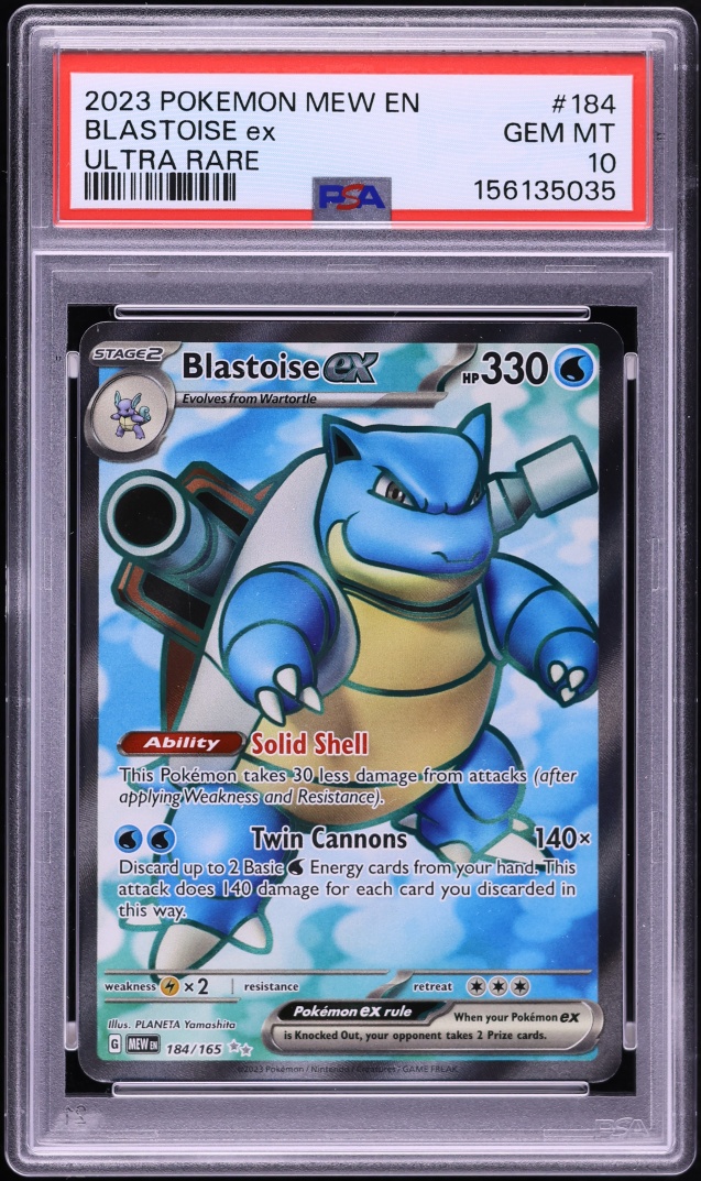 2023 Pokemon Scarlet & Violet 151 Full Art Blastoise Ex #184 PSA 10 GEM MINT