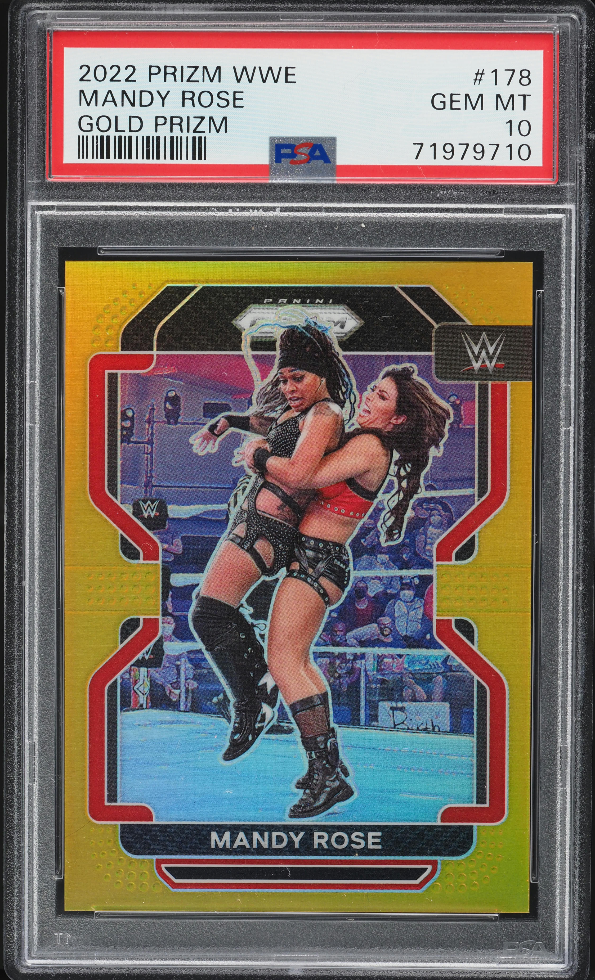 2022 Panini Prizm WWE Gold Mandy Rose /10 #178 PSA 10 GEM MINT