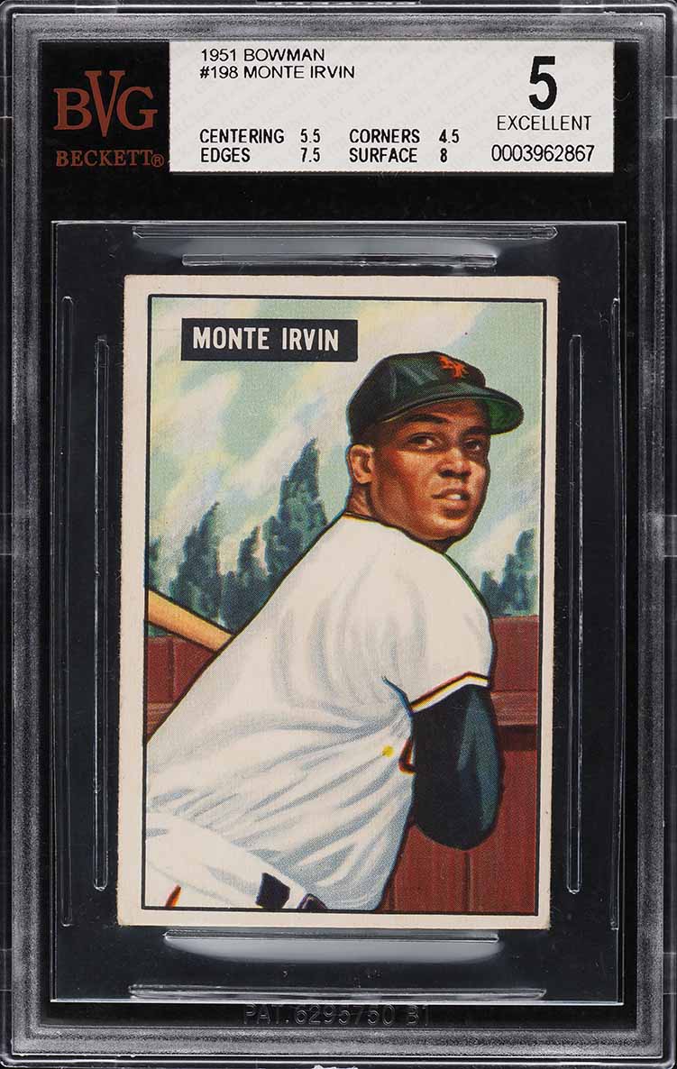 1951 Bowman Monte Irvin ROOKIE #198 BVG 5 EX