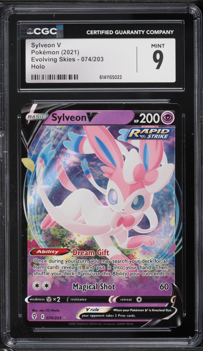 2021 Pokemon Sword & Shield Evolving Skies Holo Sylveon V #74 CGC 9 MINT