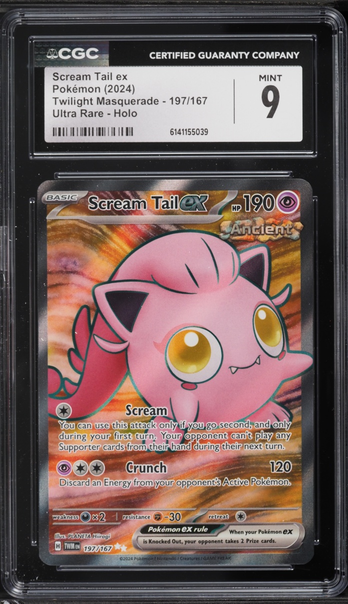 2024 Pokemon Scarlet & Violet Twilight Masquerade Full Art Scream Tail EX #197 CGC 9 MINT