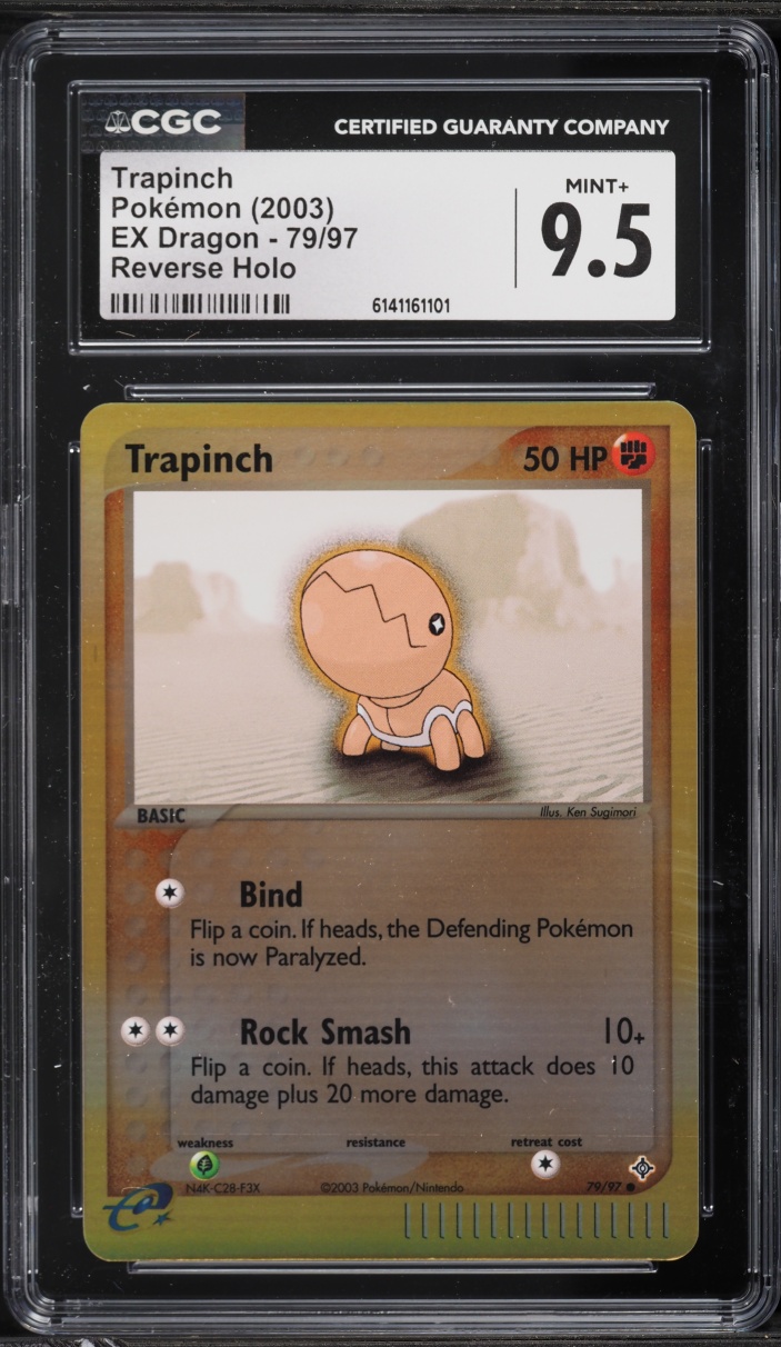 2003 Pokemon EX Dragon Reverse Holo Trapinch #79 CGC 9.5 MINT+