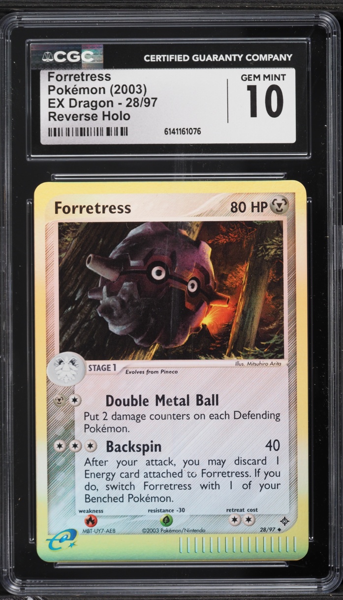 2003 Pokemon EX Dragon Reverse Holo Forretress #28 CGC 10 GEM MINT