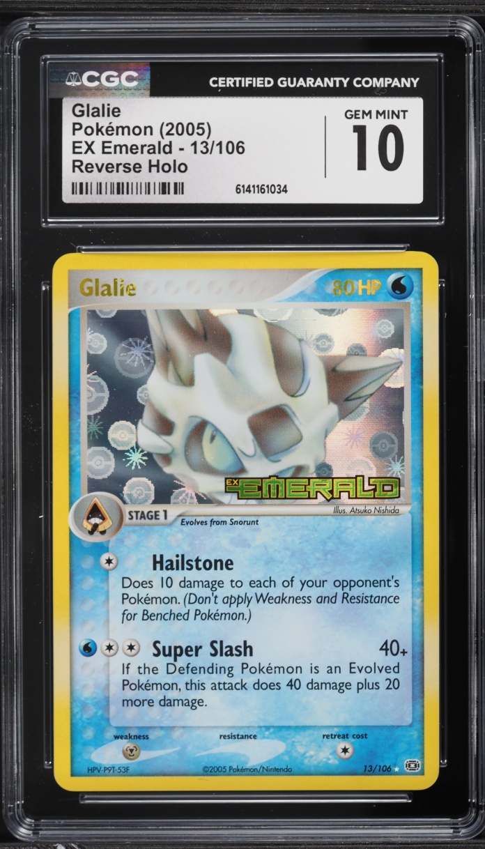 2005 Pokemon EX Emerald Reverse Holo Glalie #13 CGC 10 GEM MINT